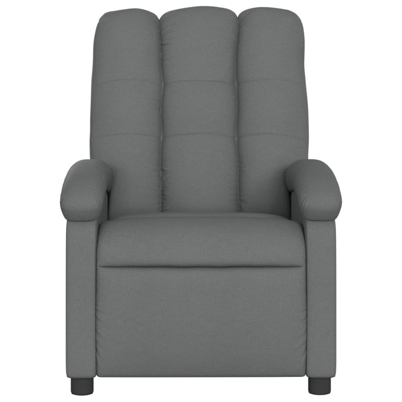 Reclining Massage Chair, Dark Gray Fabric, Power