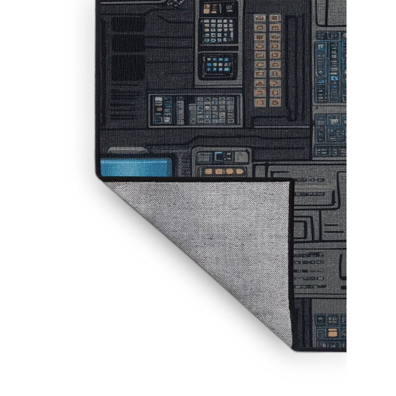 Tapis de transport noir lavable à la machine, Rond 4 pi