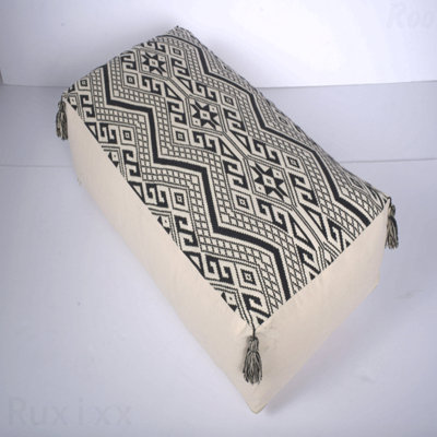 Repose-pieds rectangulaire rembourré en tissu