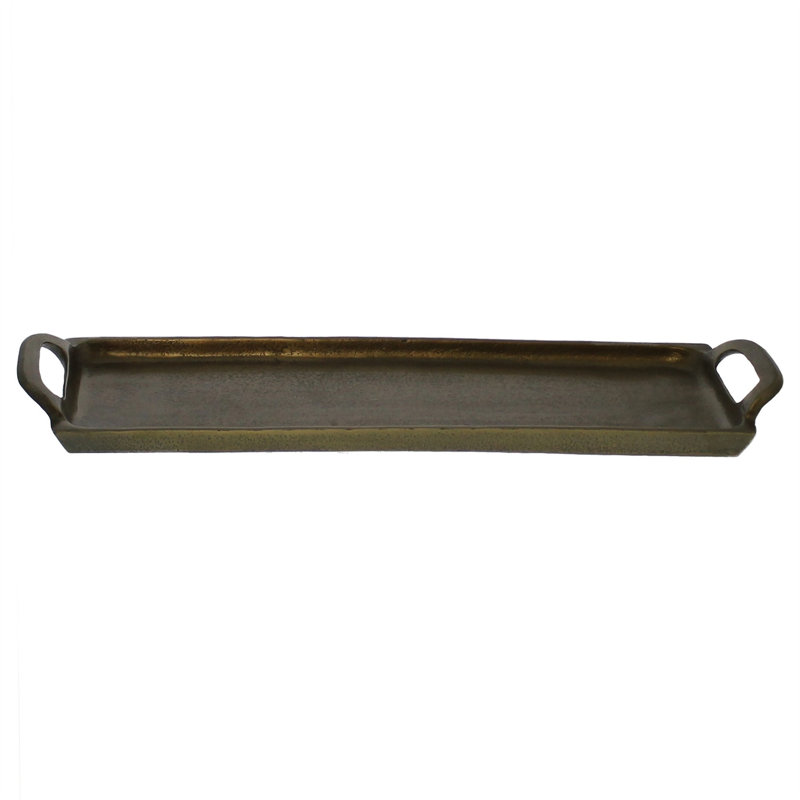 Plateau de service Walt, H 1,25 po x L 17 po x l 5,5 po, Laiton brossé