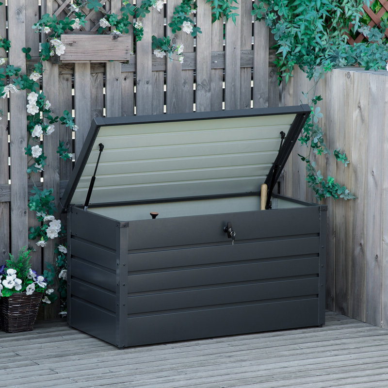 Boîte de rangement verrouillable en métal avec verrou Outsunny