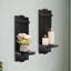 Sconces Wall Decor Set Of 2, Wall Candle Holder Rustic Home Decor, Farmhouse Wall Art Floating Candle Sconces Shelf Black Wall Decorations