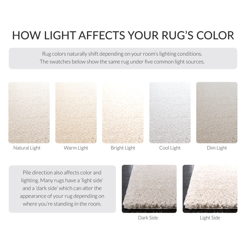 Brittney Performance solid color shag rug, Rectangle 9 pi x 12 pi, Ivory
