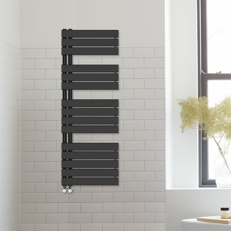 Briehn Flat Panel Towel Rail Heated Towel Rails, Black