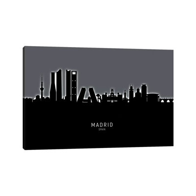 Madrid Spain Skyline by Michael Tompsett - Wrapped Canvas Print