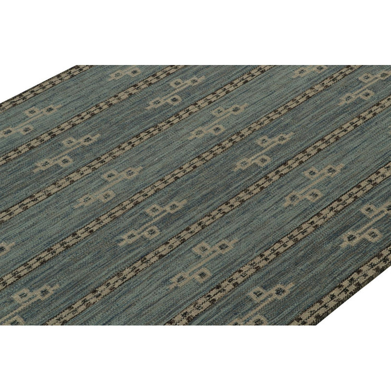 Scandinavian Wool Geometric Area Rug, Rectangle 5' x 7'