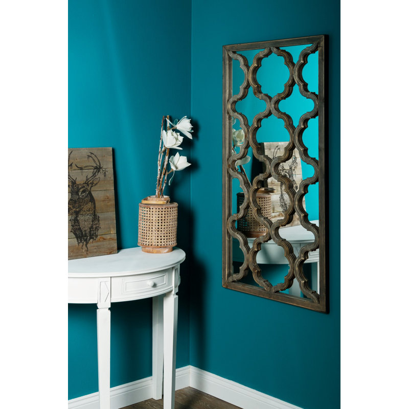 Zoie Glass Flat Wall Mirror, Wood