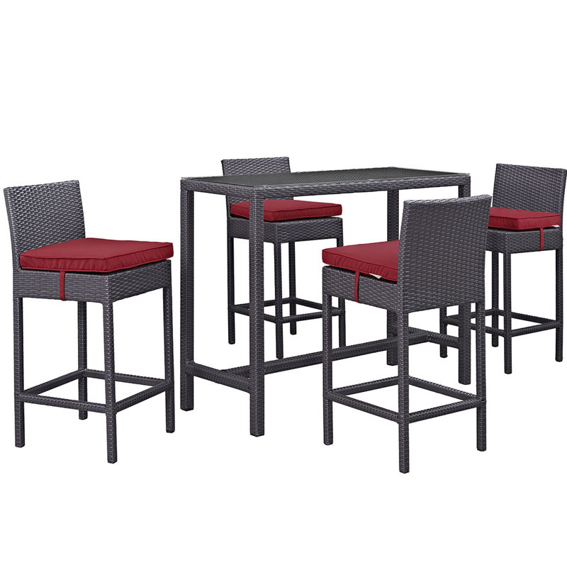 Ensemble bistro 5 pièces Convene, Rouge