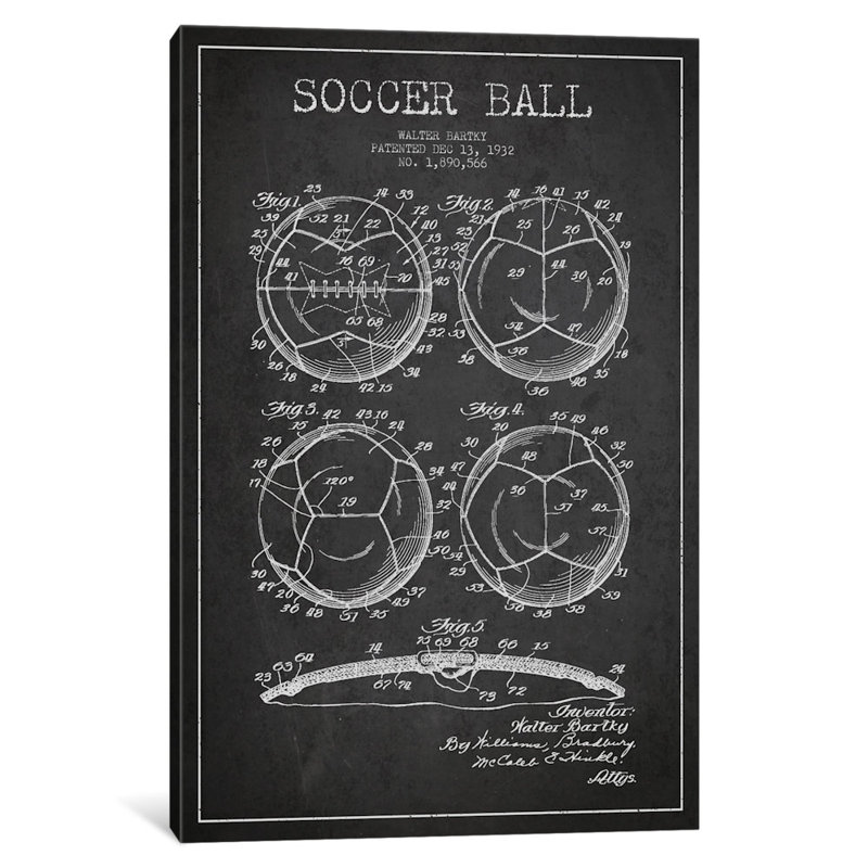 «Bartky Soccer Ball» par Aged Pixel, impression sur toile tendue, H 12 po x l 8 po x P 0,75 po, Toile tendue, Pas de tapis