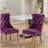 Tufted Solid Wood Contemporary Velvet Upholstered Dining Chair with Chrome Stainless Steel Plating Legs,Nailhead Trim,Set of 2-2091873310-2091873313