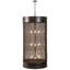 Luminaire suspendu cylindrique en bronze à 15 lumières Cresie