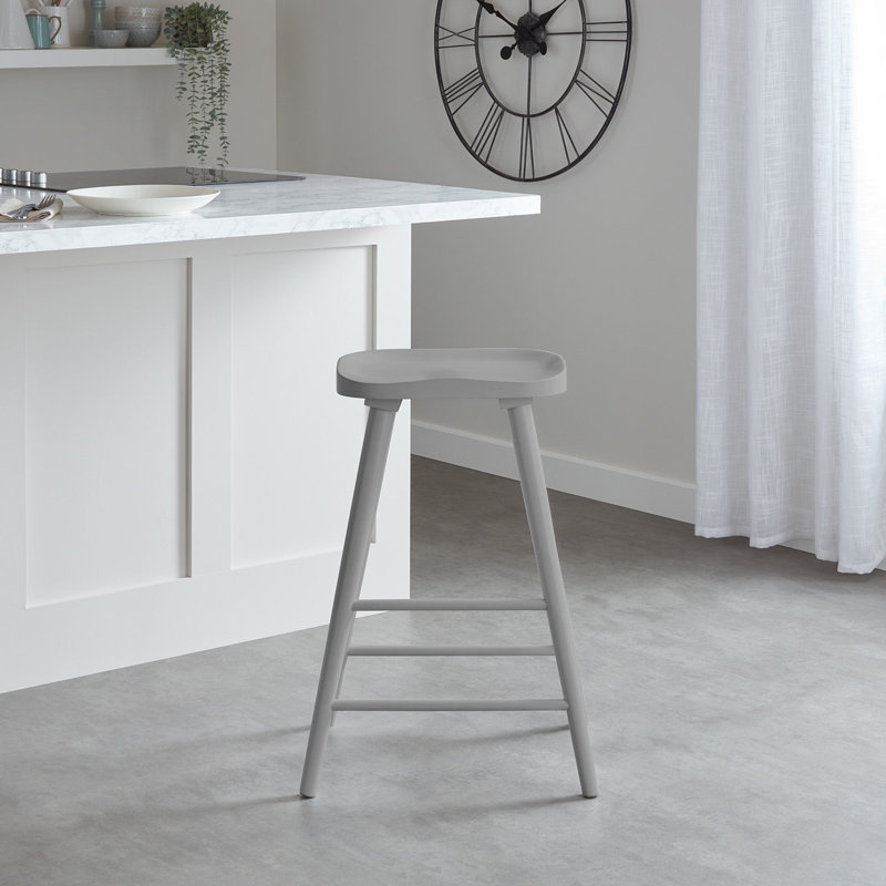 Migdalia Solid Wood Counter Stool, Grey