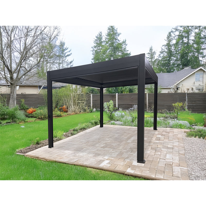 Pergola à persiennes Glendale avec nombreux stores 10 pi x 13 pi