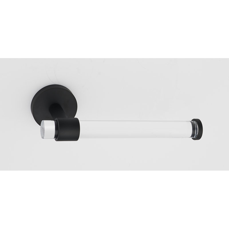 Acrylic Bath Wall Mount Toilet Paper Holder, Matte Black
