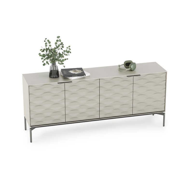 Ripple 79.5'' W Sideboard, Stone/Brushed Carbon