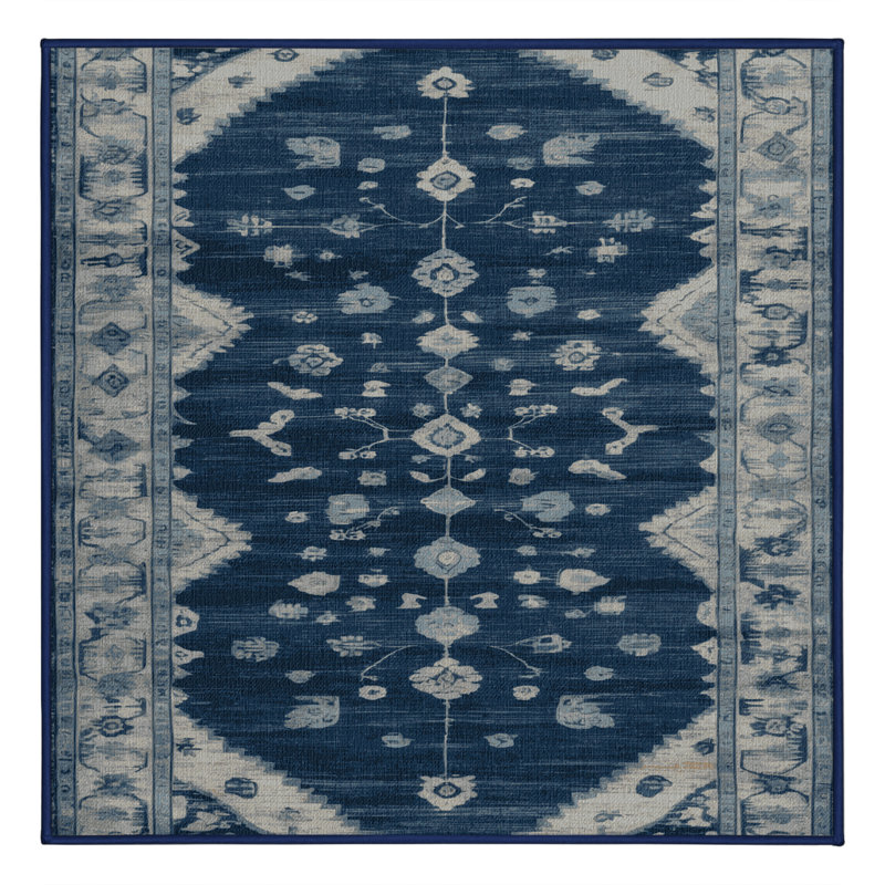 Tapis gris lavable à la machine, Carré 7 pi