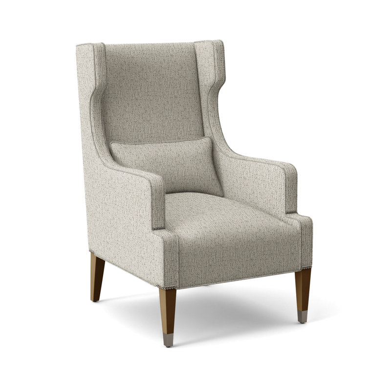 Fauteuil à oreilles 31 "Thom Filicia Home James Street, Métal Tuck, La Havane