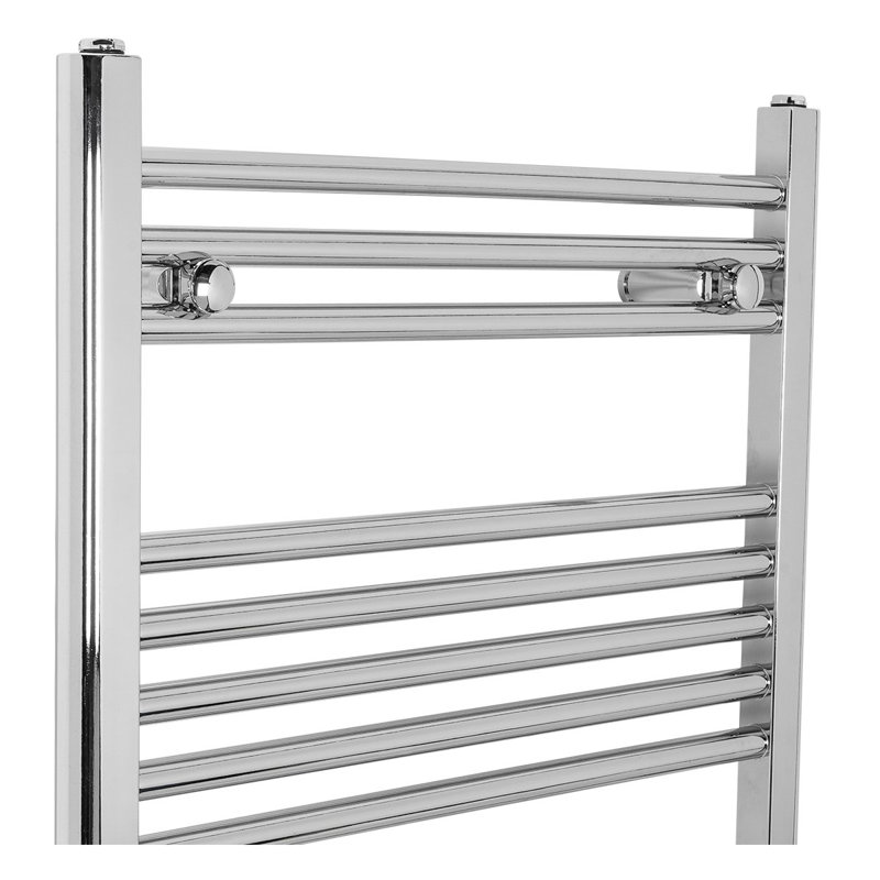Piazza Straight Towel Rail Heated Towel Rails, 115cm H x 60cm W x 3cm D, Chrome