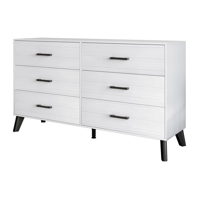 Jeweldine 6 Drawer 52.56" W Double Dresser, White