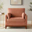 Chaise d'appoint en chenille avec pieds en bois d'hévéa massif-125004290