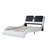Faux Leather Upholstered Platform Bed Frame with led lighting ,Bluetooth connection to play music /RGB control,Backrest vibration massage,Curve Design, Wood Slat Support, No Box Spring Needed-155331327-155331325