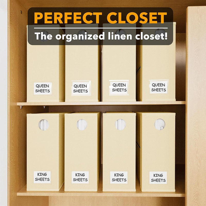 Foldable Bed Sheet Organizer For Linen Closet, XL Sheet Storage Container With Window
