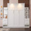 Lit escamotable en bois avec tiroirs intégrés, tablettes et éclairage DEL-495511904-495511905