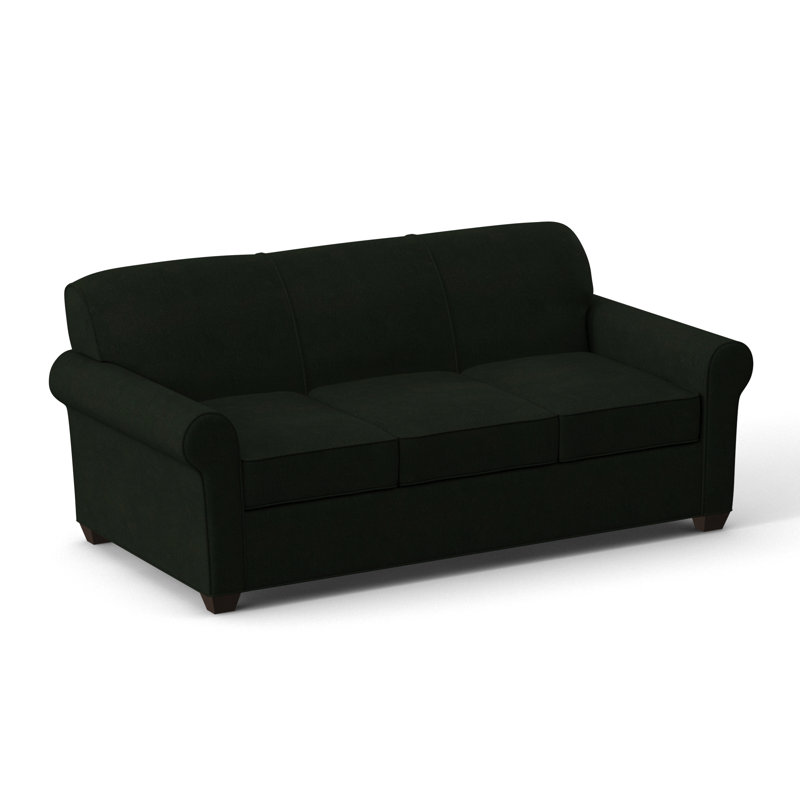 Finn 83" Rolled Arm Sofa Bed with Reversible Cushions, Innerspring, Cafelle, Dorset Black