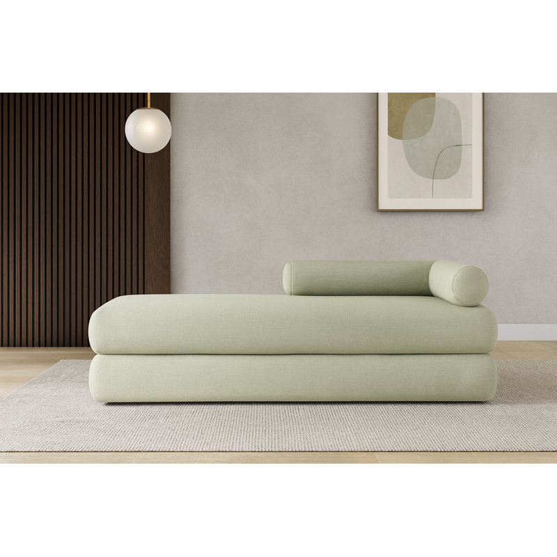Banc rembourré en chenille Kennedy, Tissu chenille menthe
