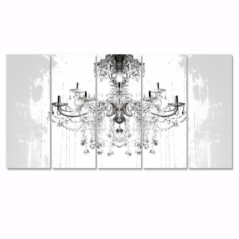Ensemble de 5 décorations murales Epineux - Glam Chandelier, H 32 po x l 80 po