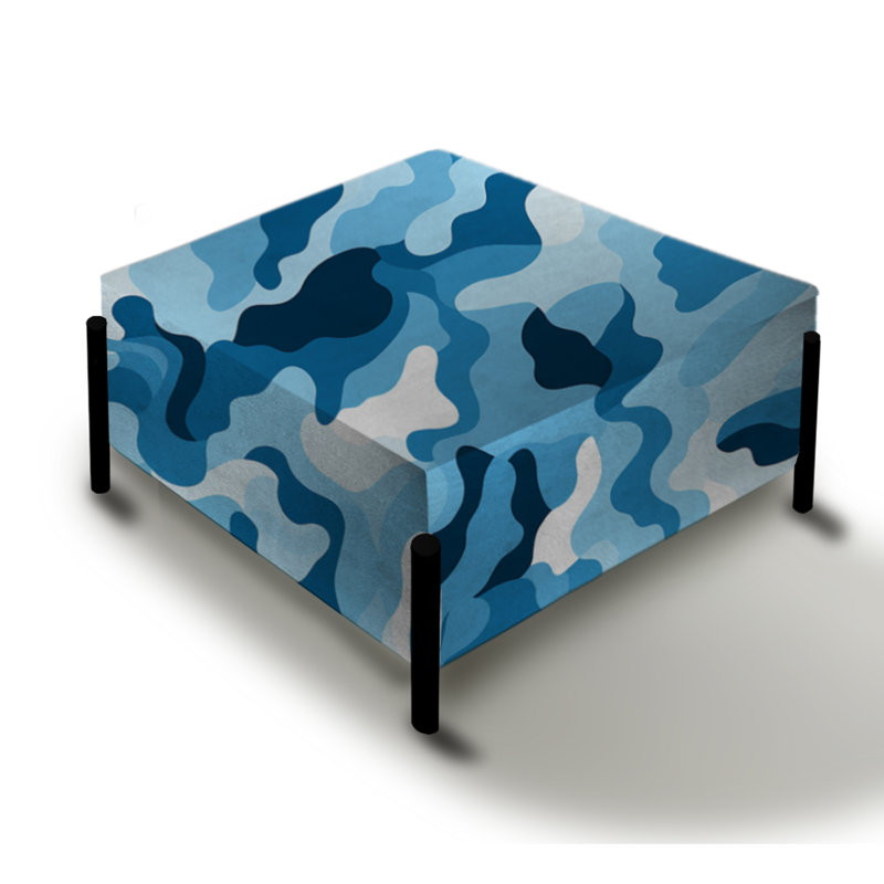 Blue Camouflage Skies - Grand repose-pieds carré camouflage