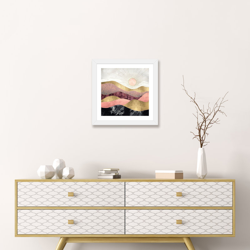« rosé sun » par spacefrog designs-print, Papier avec cadre blanc, H 16 po x l 16 po x P 1 po