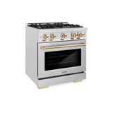 ZLINE Autograph Edition 30 in. Select Satin Steel Gas Range w/ 4 Burners & Accents