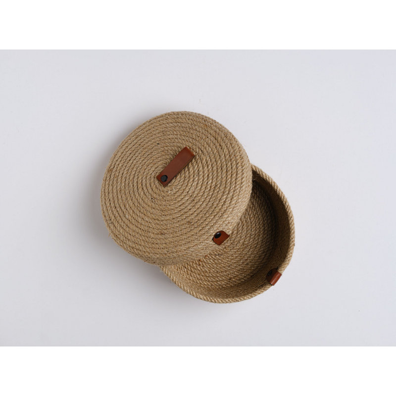 Ebern Designs Cotton Decorative Basket, Beige