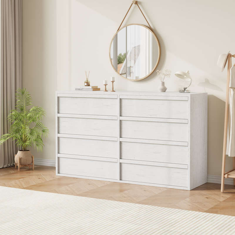 Commode double moderne avec grand rangement, commode en bois, White