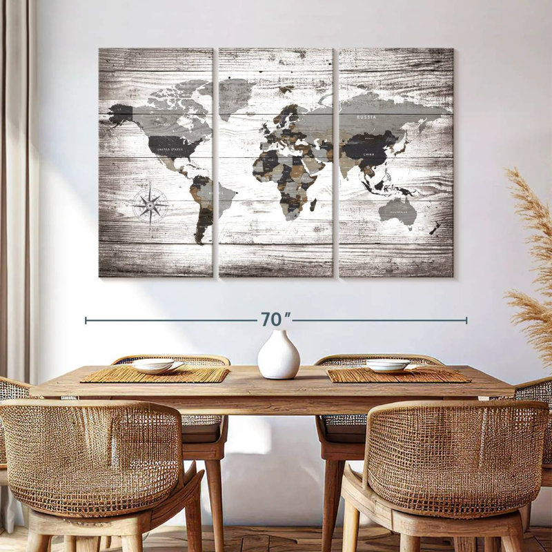 Keiri Aged World Map XXXII, 42" H x 65" W