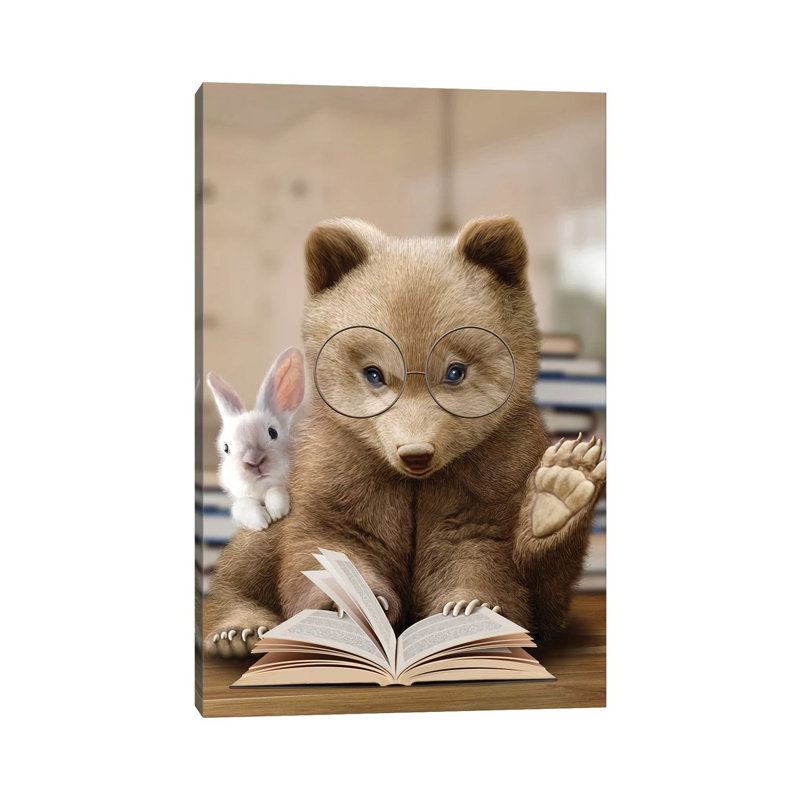 Bear Rabbit Book by Adam Lawless - Wrapped Canvas Gallery-Wrapped Canvas Giclée, 101.6 cm H x 66.04 cm W x 1.91 cm D
