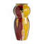 Vase courbé en céramique 10 x 10 x 20,9 po avec finition multicolore abstraite