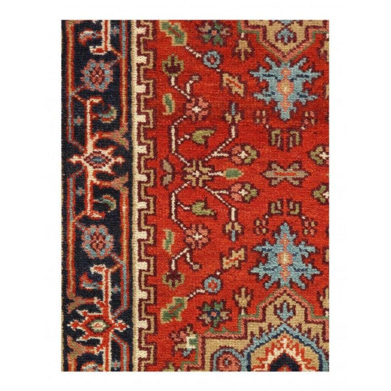 Tapis de couleur rouille unique 11 pi 11 po x 2 pi 6 po