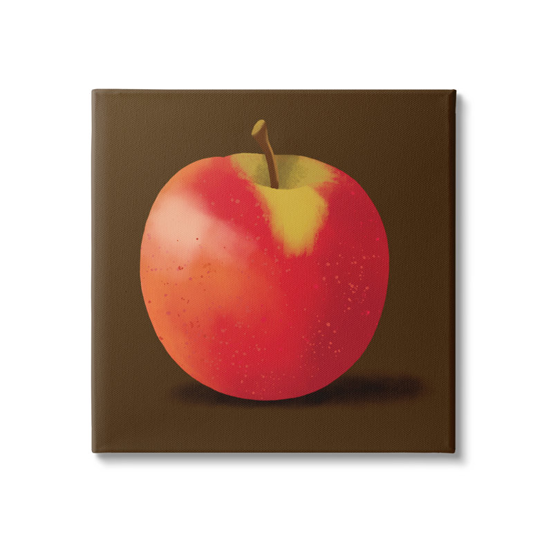 «Lush Red Apple», portrait détaillé par Sally Springer Griffith - impression, H 17 po x l 17 po x P 1,5 po, Toile tendue