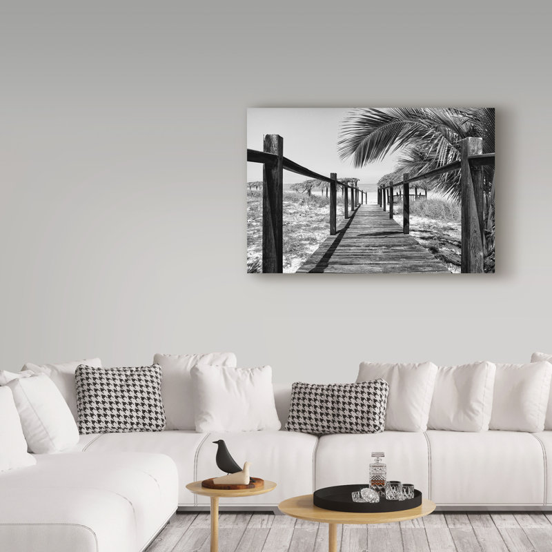 Cosey «Wooden Pier on Tropical Beach VI», reproduction de photo sur toile tendue, H 22 po x l 32 po