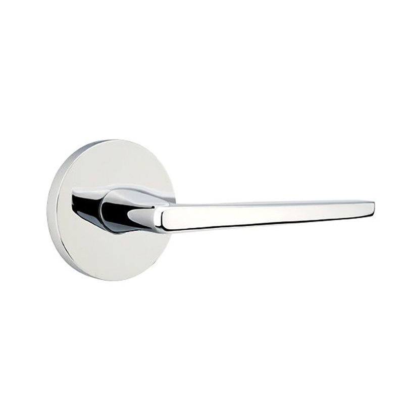 Faux levier de porte double avec rosace Hermes, Droite, Chrome brillant