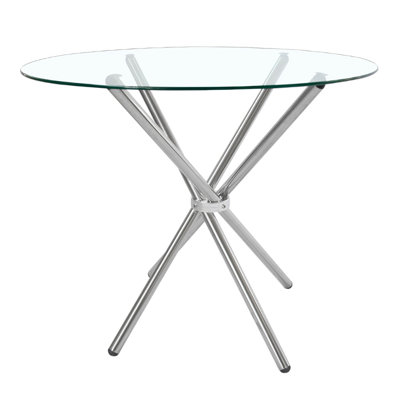Round Dining Table with Iron Base
