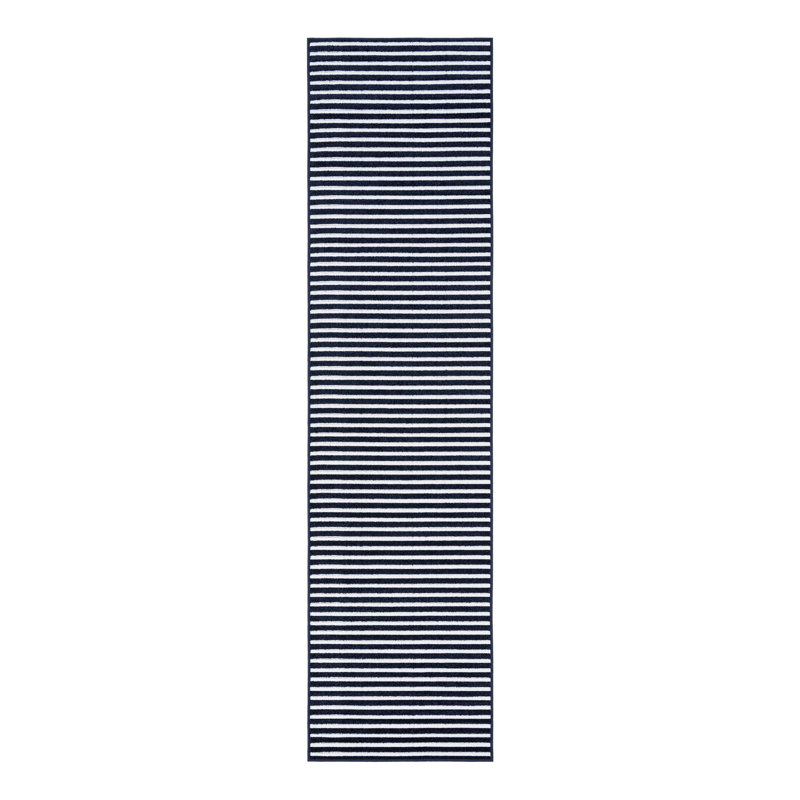 Sabrina Soto Stripes Indoor/Outdoor Rug Navy Blue, Runner 2'7" x 10'