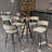 Bar Height Set, Tempered Glass Round Dining Table And Height Bar Stools-1136941001-1138261497