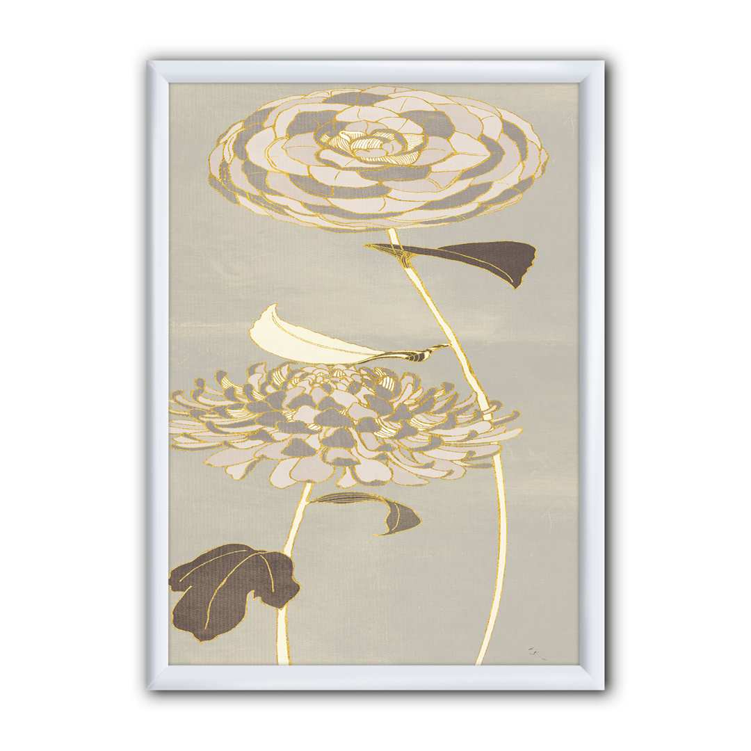 " Gold Metallic Floral Garden III " East Urban Home