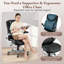 Fauteuil de bureau ergonomique pivotant en cuir avec accoudoirs rabattables