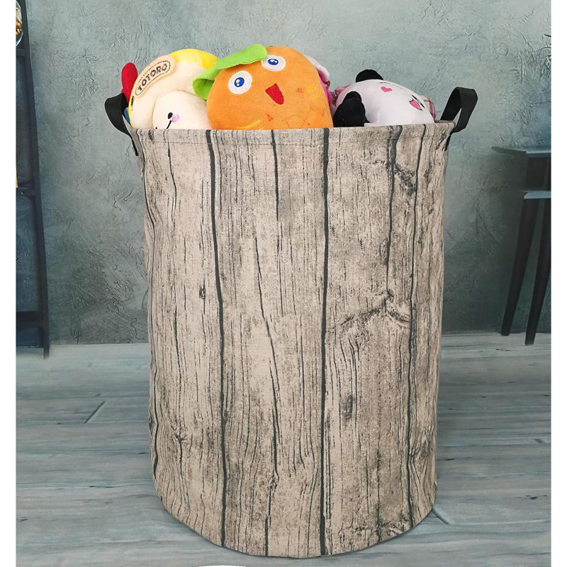 Round Laundry Gift Basket Storage Hamper Clothes Storage Organizer Bins Shelf Basket With Handles For Room Decor