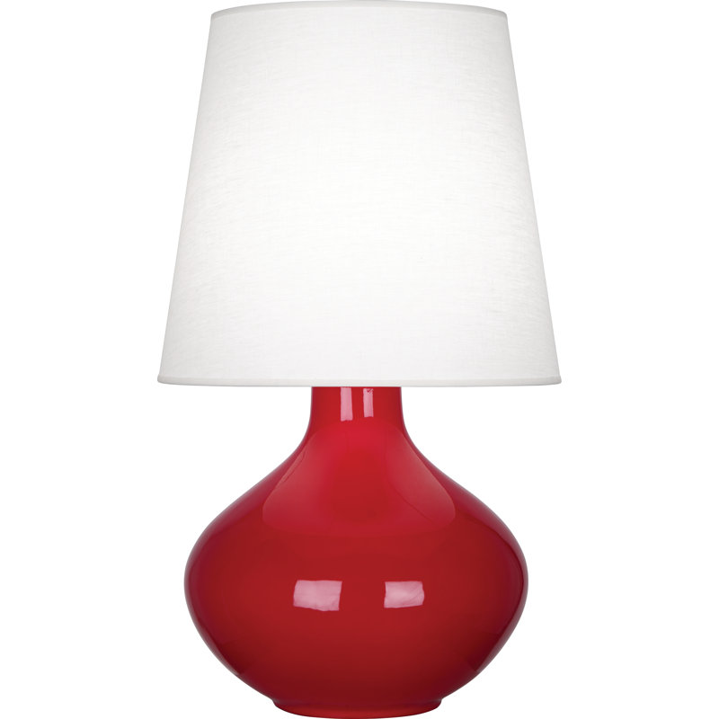 Lampe de table 30,75 "June, Lin huître, Rouge rubis