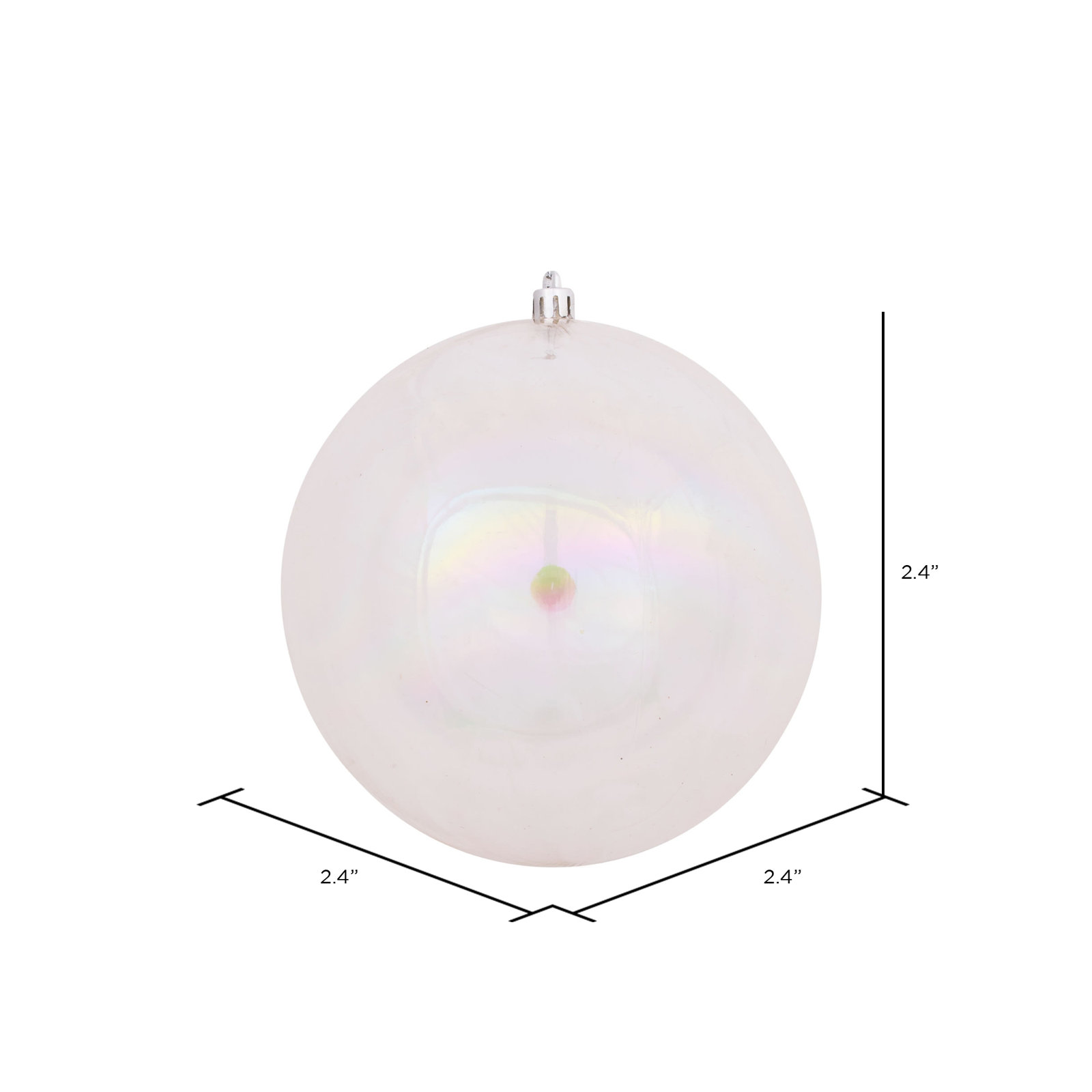 2" Shatterproof Bauble, Clear Iridescent